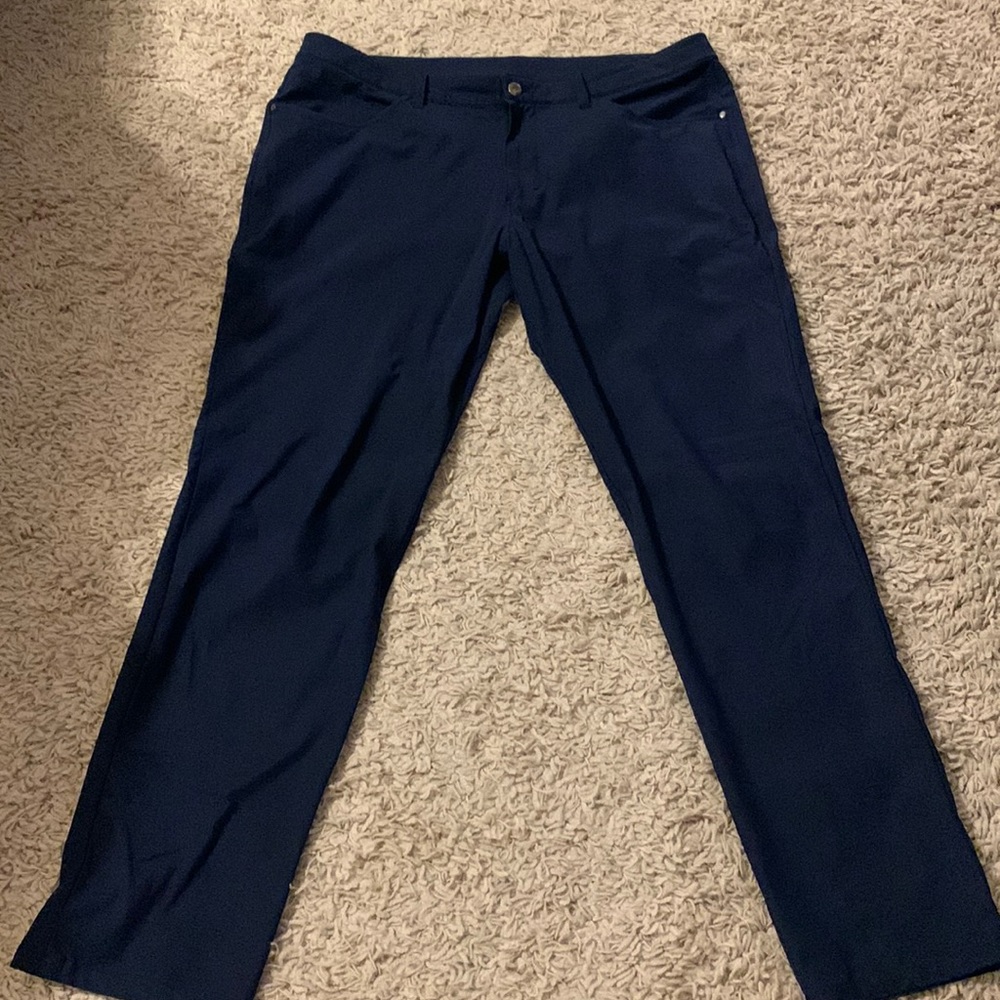 Navy lululemon commission classic fit pants